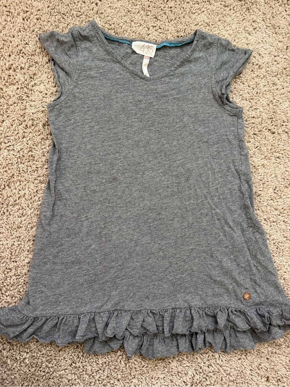 Matilda Jane Heather Gray Ruffle-Hem Short Sleeve Tee